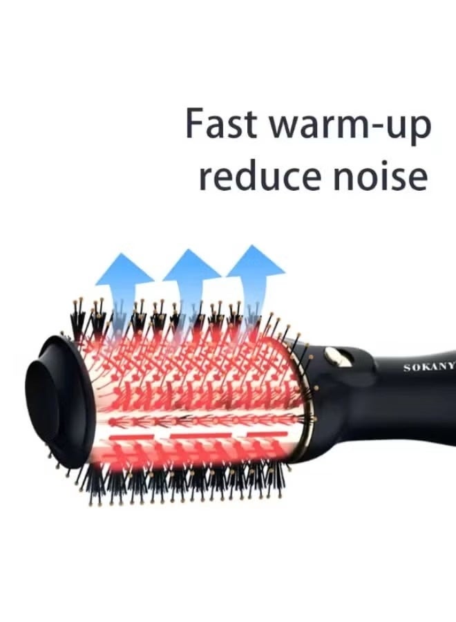 سوكاني فرشاة تجفيف الشعر الاحترافية SK-1914N 4 في 1 للنساء والفتيات، بقوة 1260 واط، تجفف الشعر وتنعمه وتصففه وتضيف إليه كثافة، بتقنية الأيونات مع خاصية الهواء البارد، 4 إعدادات للحرارة، سلك دوار 360 درجة، تصميم مريح للاستخدام المنزلي أو في الصالونات، مناسبة لجميع أنواع الشعر. - Image 5